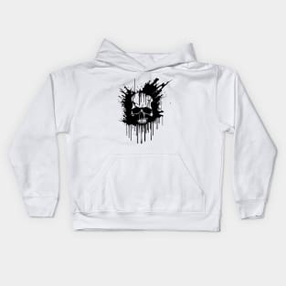 skull ink splatter Kids Hoodie